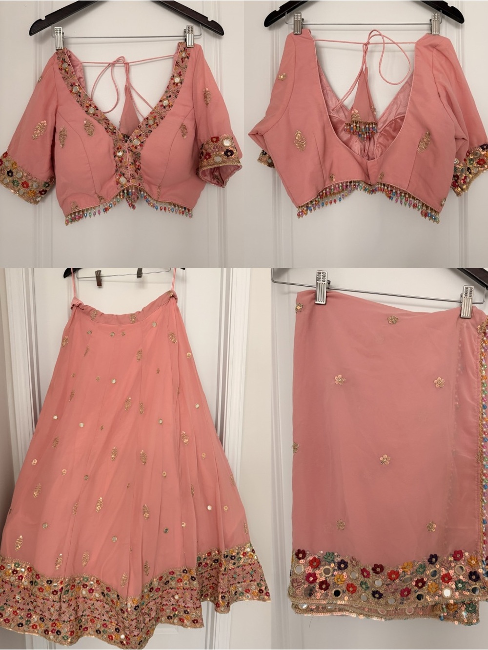 NWT Embellished Pink Lehenga Set